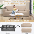 100% Waterproof Sofa Cover Non Slip Couch Cover Stretch Slipcover Leakproof Couch Protector for Kids Dogs Cats Pets, Taupe, Sofa