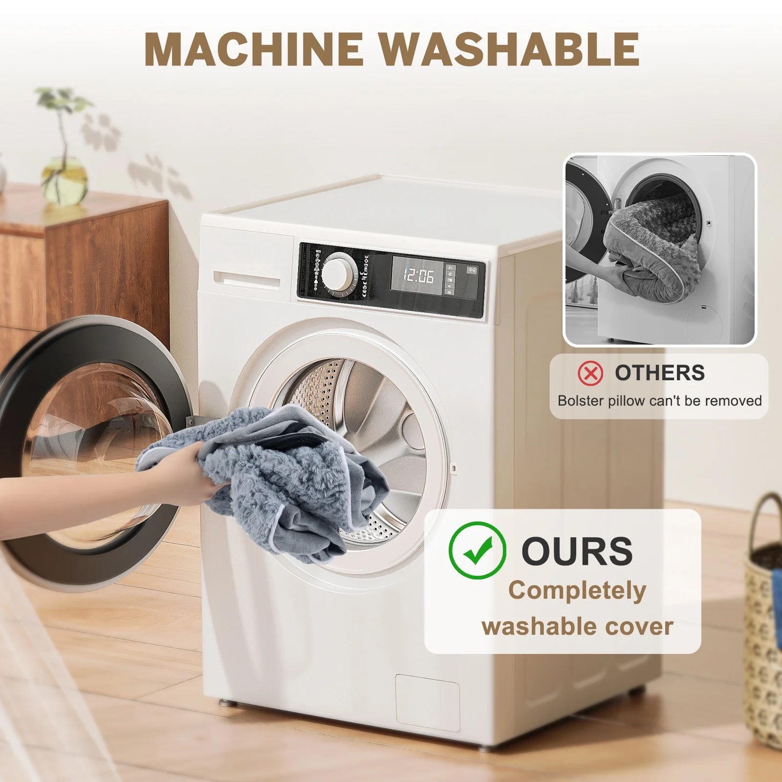 Large Dog Bed for Extra Large Dogs Waterproof Orthopedic Dog Sofa Bed Non Slip Pet Couch with Removable Washable Cover Supportive Foam M to XXL, Gray