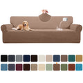 100% Waterproof Sofa Cover Non Slip Couch Cover Stretch Slipcover Leakproof Couch Protector for Kids Dogs Cats Pets, Light Coffee, Oversized Sofa