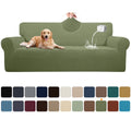 100% Waterproof Sofa Cover Non Slip Couch Cover Stretch Slipcover Leakproof Couch Protector for Kids Dogs Cats Pets, Olive Green, Sofa