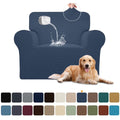 100% Waterproof Sofa Cover Non Slip Couch Cover Stretch Slipcover Leakproof Couch Protector for Kids Dogs Cats Pets, Aegean Blue, Chair - PetOhPets