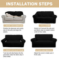 100% Waterproof Sofa Cover Non Slip Couch Cover Stretch Slipcover Leakproof Couch Protector for Kids Dogs Cats Pets, Black, Loveseat - PetOhPets