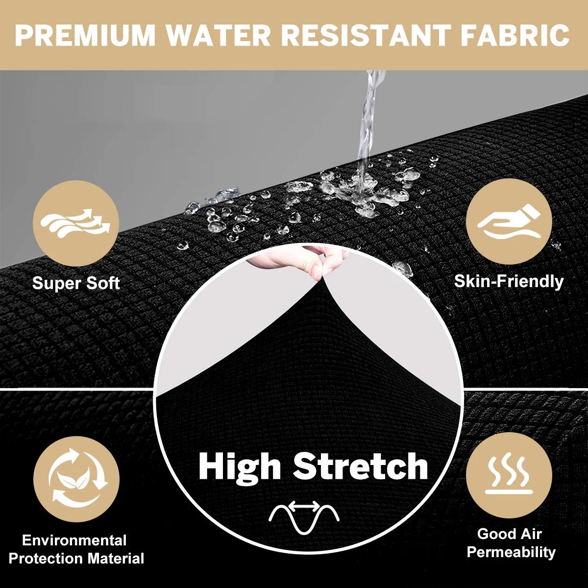 100% Waterproof Sofa Cover Non Slip Couch Cover Stretch Slipcover Leakproof Couch Protector for Kids Dogs Cats Pets, Black, Loveseat - PetOhPets