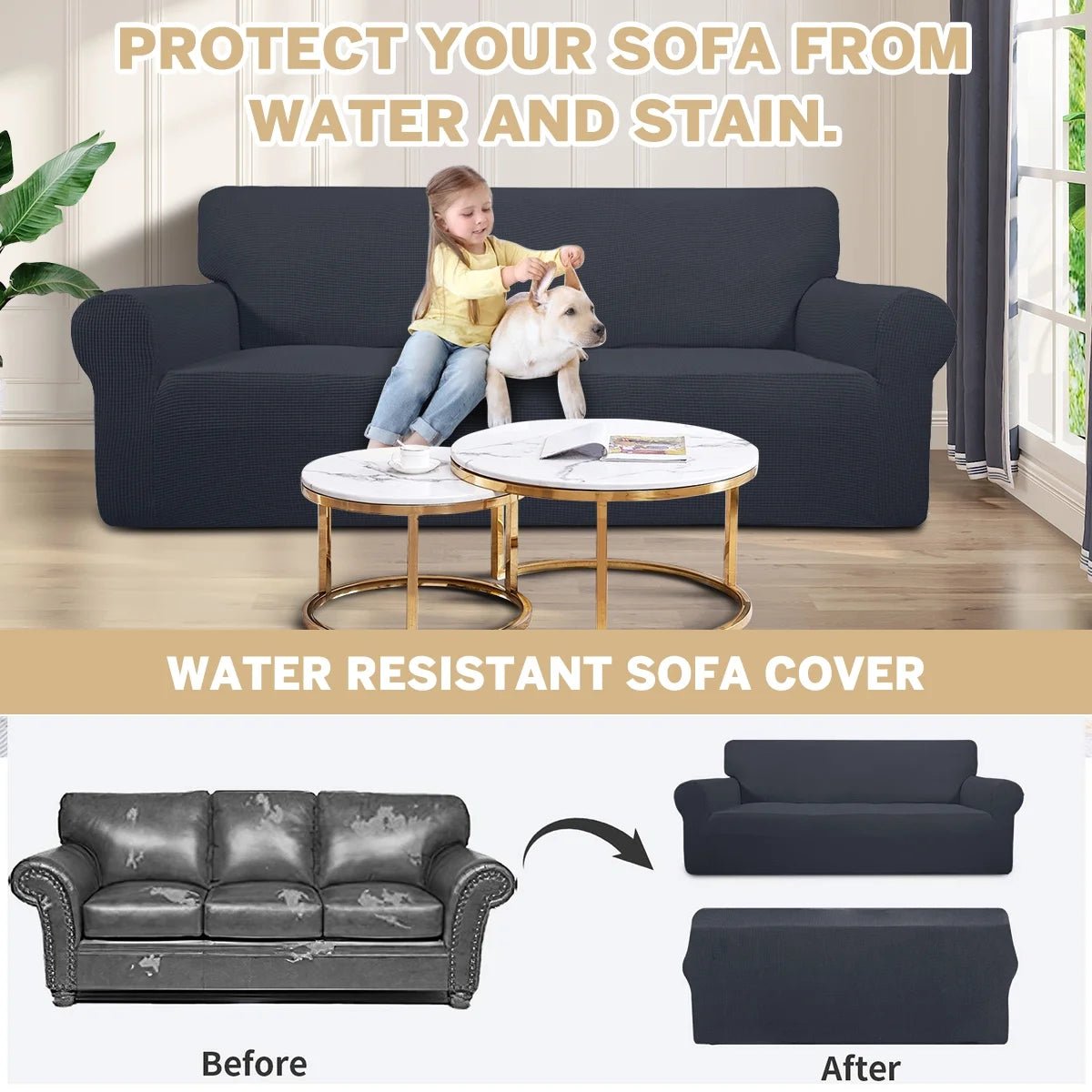 100% Waterproof Sofa Cover – Non - Slip Couch Protector for Kids, Dogs & Pets – Stretchable, Leakproof Loveseat Slipcover in Dark Gray - PetOhPets