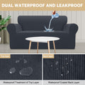 100% Waterproof Sofa Cover – Non - Slip Couch Protector for Kids, Dogs & Pets – Stretchable, Leakproof Loveseat Slipcover in Dark Gray - PetOhPets