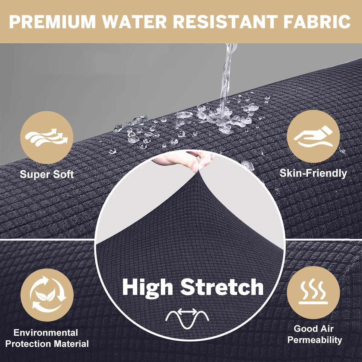 100% Waterproof Sofa Cover – Non - Slip Couch Protector for Kids, Dogs & Pets – Stretchable, Leakproof Slipcover for Chairs in Gray - PetOhPets