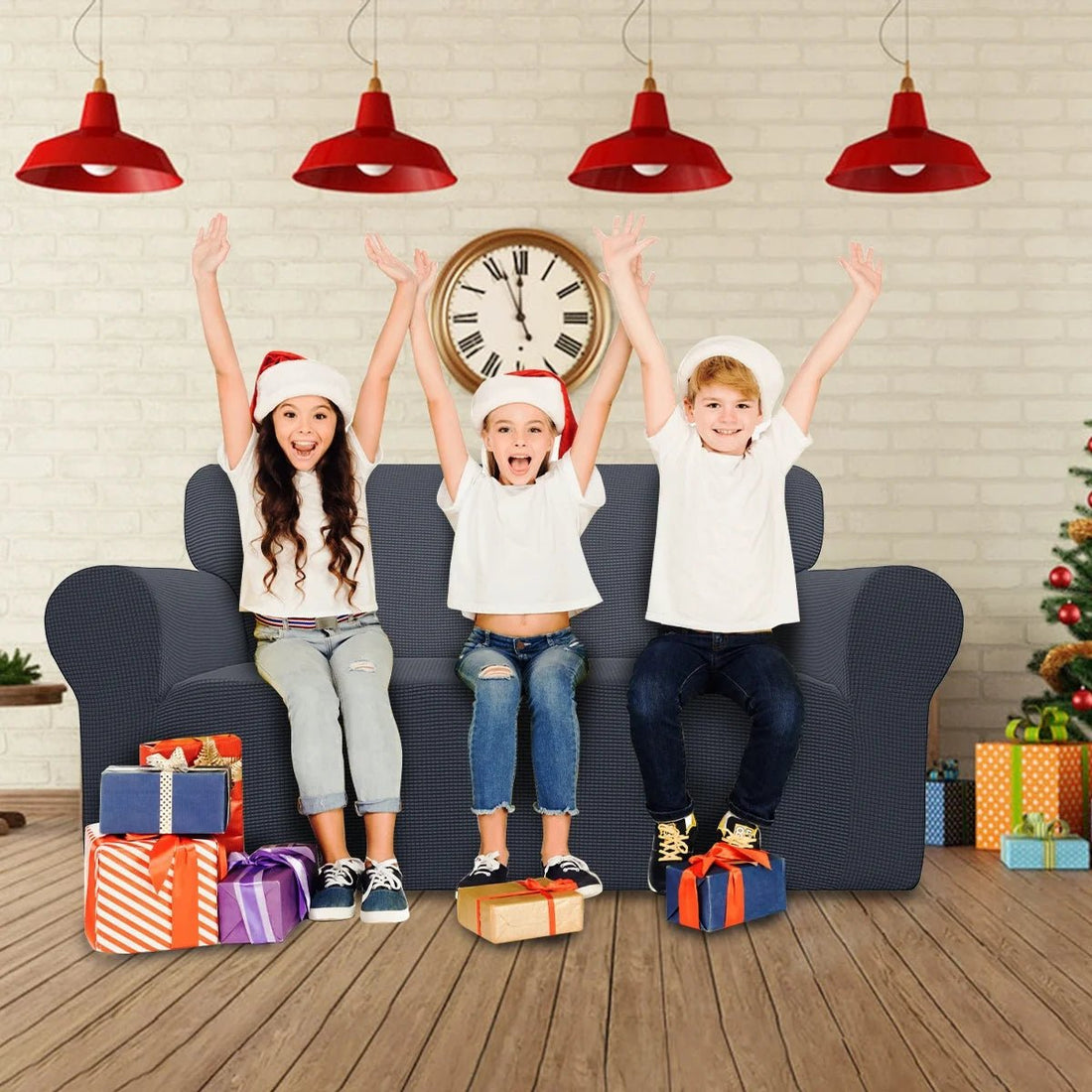100% Waterproof Sofa Cover – Non-Slip Couch Protector for Kids, Dogs & Pets – Stretchable, Leakproof Slipcover for Sofas in Dark Gray - PetOhPets