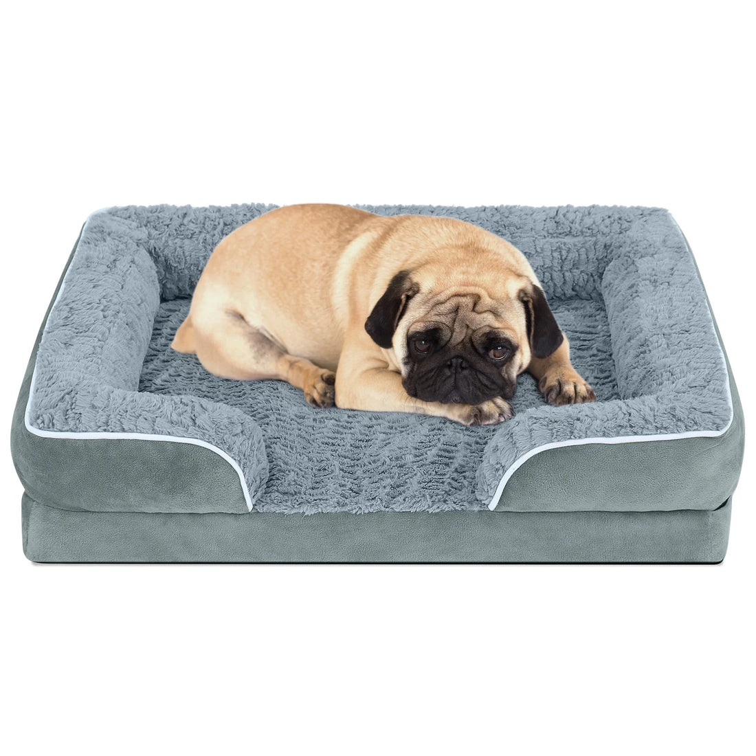 Dog Bed for Medium Small Dogs Waterproof Orthopedic Dog Sofa Bed Non Slip Pet Couch with Removable Washable Cover Supportive Foam M to XXL, Gray
