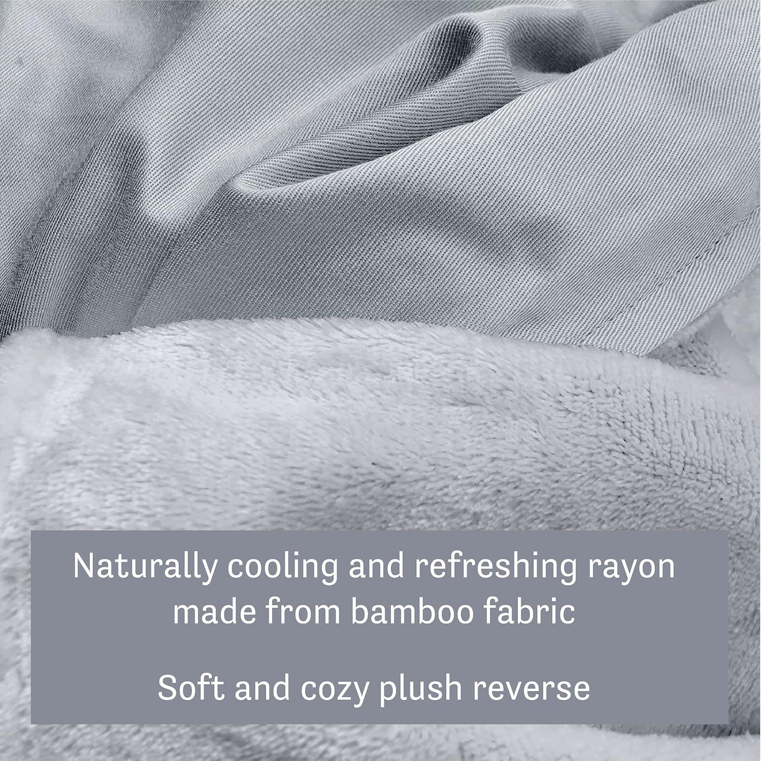 Dream Lab Amethyst and Quartz Crystal Cooling Reversible Weighted Blanket with Removable Cover, 15 Pounds, Grey