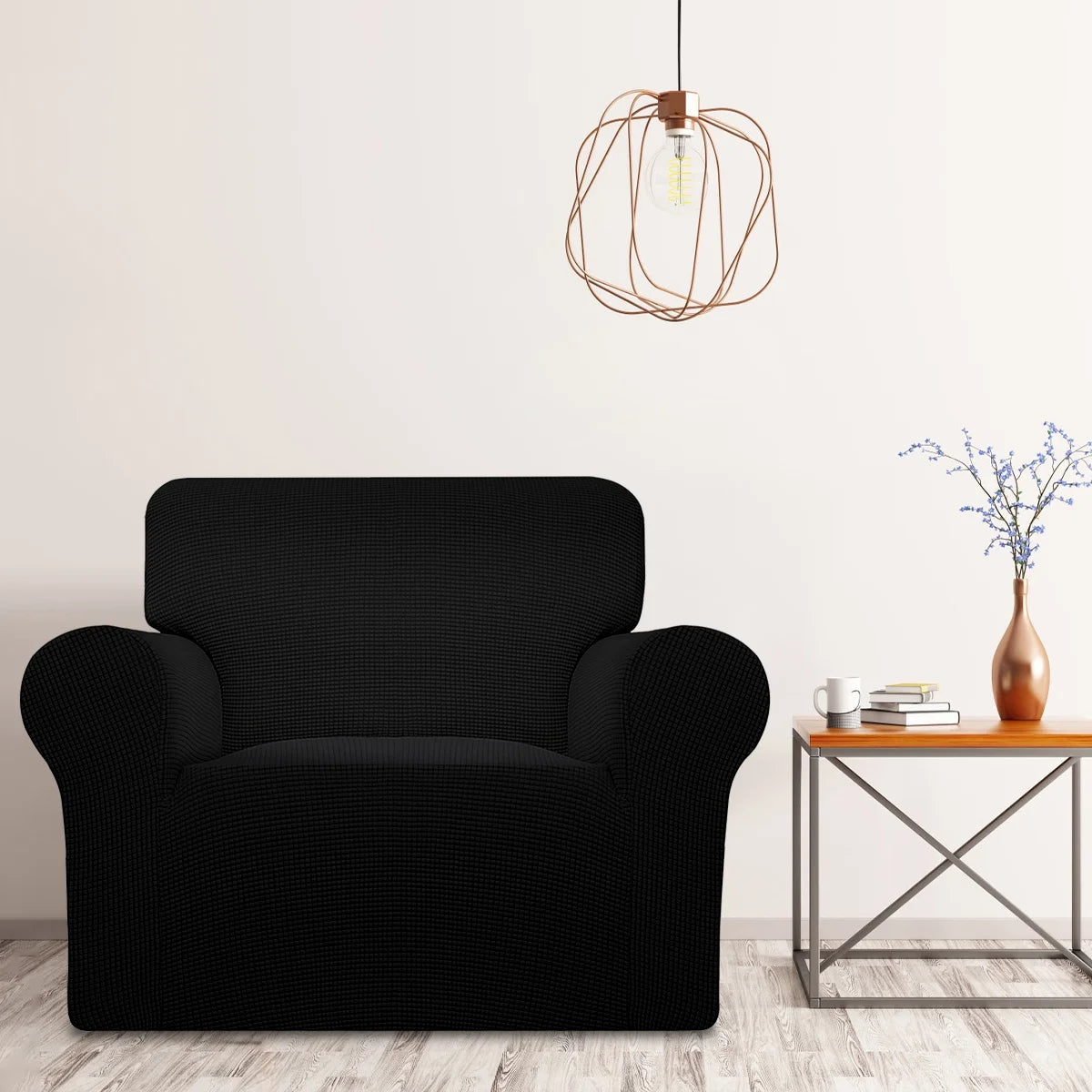 100% Waterproof Sofa Cover Non Slip Couch Cover Stretch Slipcover Leakproof Couch Protector for Kids Dogs Cats Pets, Black, Loveseat