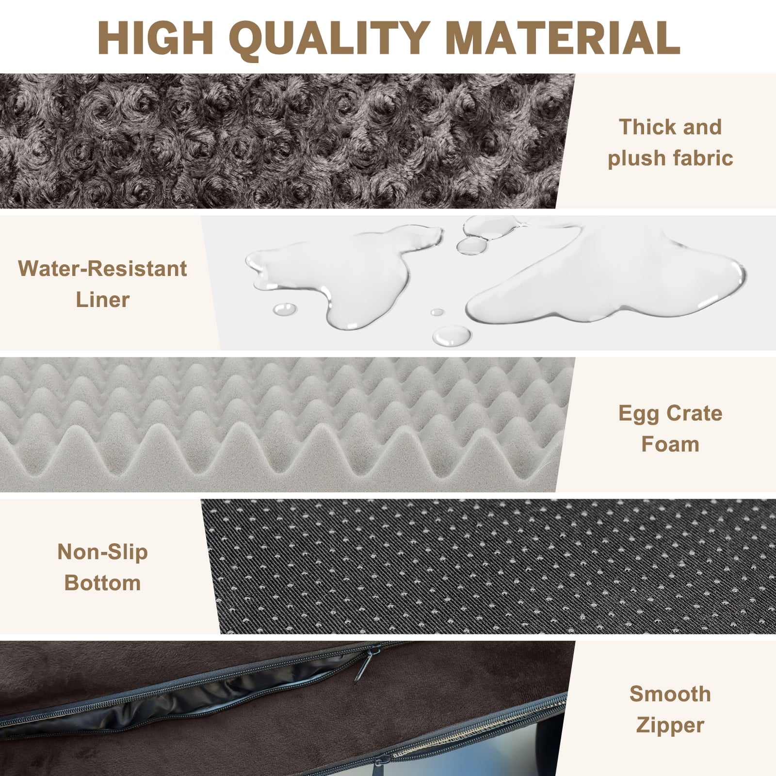 Dog Bed for Extra Large Dogs Waterproof Orthopedic Dog Sofa Bed Non Slip Pet Couch with Removable Washable Cover Supportive Foam M to XXL, Brown