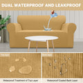 100% Waterproof Sofa Cover Non Slip Couch Cover Stretch Slipcover Leakproof Couch Protector for Kids Dogs Cats Pets, Ginger, Sofa