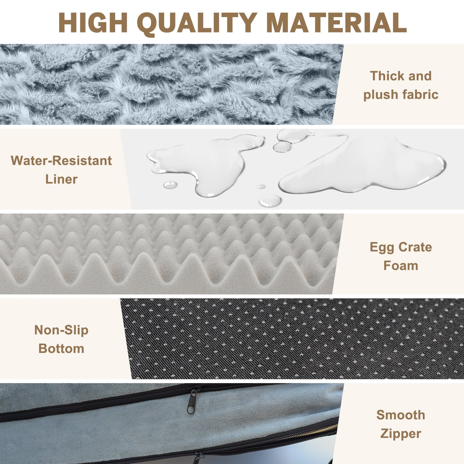 Dog Bed for Medium Small Dogs Waterproof Orthopedic Dog Sofa Bed Non Slip Pet Couch with Removable Washable Cover Supportive Foam M to XXL, Gray