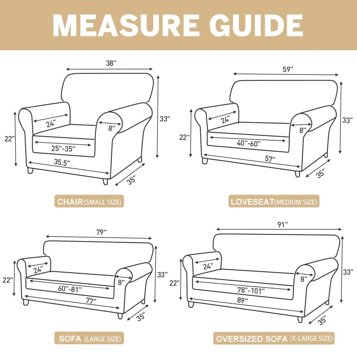 100% Waterproof Sofa Cover Non Slip Couch Cover Stretch Slipcover Leakproof Couch Protector for Kids Dogs Cats Pets, Olive Green, Sofa