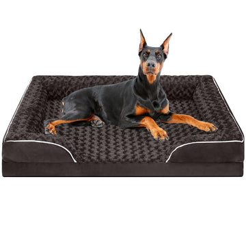 Dog Bed for Extra Large Dogs Waterproof Orthopedic Dog Sofa Bed Non Slip Pet Couch with Removable Washable Cover Supportive Foam M to XXL, Brown