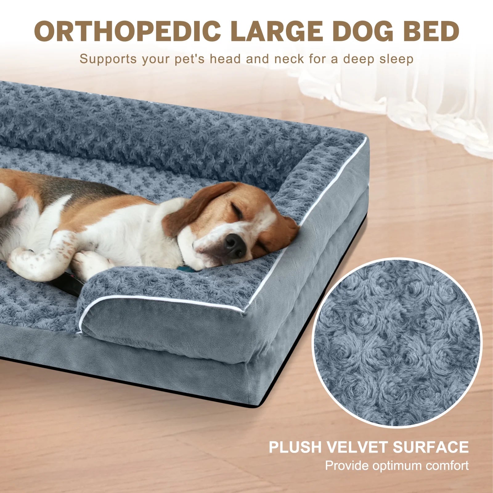 Large Dog Bed for Large Dogs Waterproof Orthopedic Dog Sofa Bed Non Slip Pet Couch with Removable Washable Cover Supportive Foam M to Xxl,Dark Gray