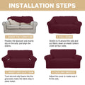 100% Waterproof Sofa Cover Non Slip Couch Cover Stretch Slipcover Leakproof Couch Protector for Kids Dogs Cats Pets, Wine Red, Sofa