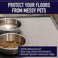 Waterproof Raised-Edge Dog Tray for Food & Water - Silicone Dog Food Mat, Non-Slip Pet Bowl Mat, Dishwasher-Safe Pet Placemat, XL 25 X 17 In, Gray