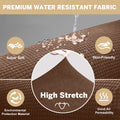 100% Waterproof Sofa Cover Non Slip Couch Cover Stretch Slipcover Leakproof Couch Protector for Kids Dogs Cats Pets, Light Coffee, Oversized Sofa
