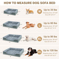 Large Dog Bed for Extra Large Dogs Waterproof Orthopedic Dog Sofa Bed Non Slip Pet Couch with Removable Washable Cover Supportive Foam M to XXL, Gray
