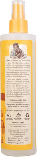 Waterless Cat Shampoo for Cats with Shea Butter and Honey - a No Rinse Dry Kitten Shampoo, Gentle Cat Grooming Supplies for Pet Cleaning, Kittens & Indoor Cats, 10 Fl Oz