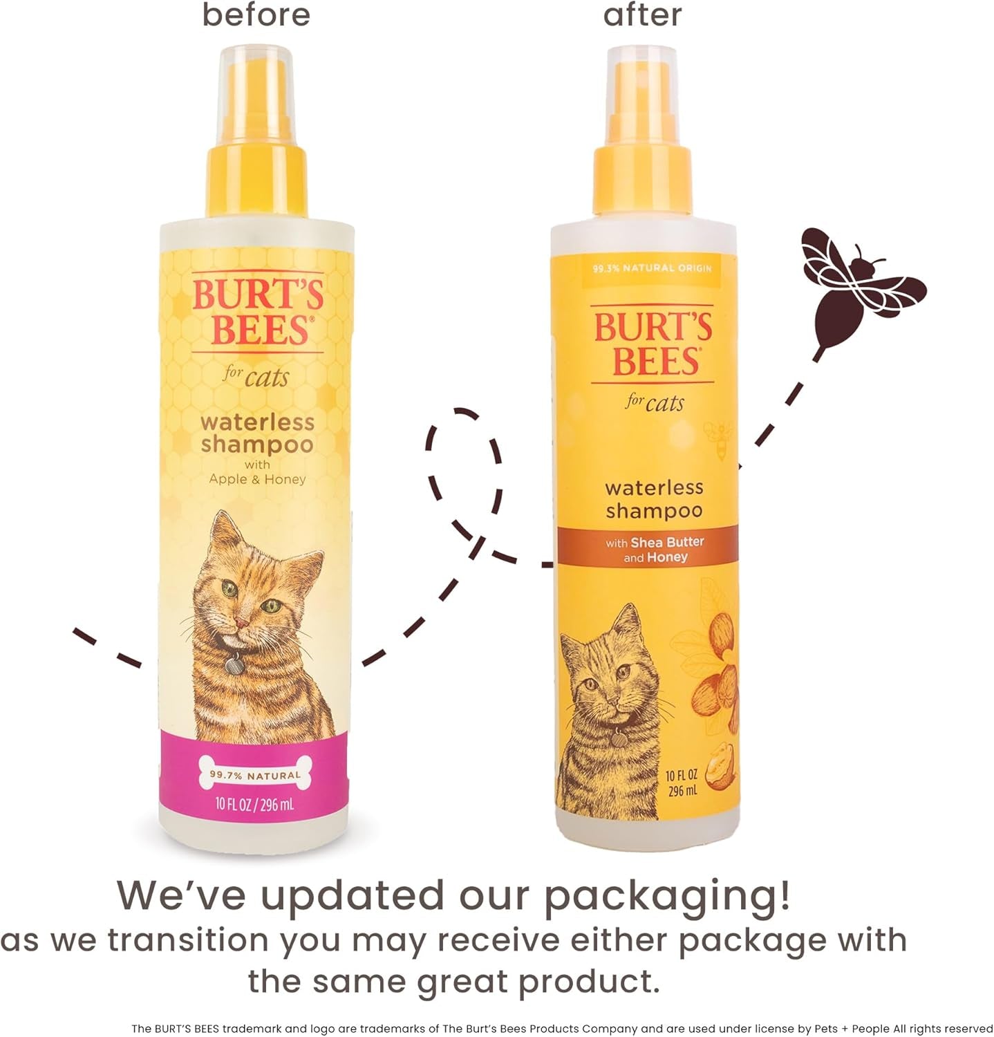 Waterless Cat Shampoo for Cats with Shea Butter and Honey - a No Rinse Dry Kitten Shampoo, Gentle Cat Grooming Supplies for Pet Cleaning, Kittens & Indoor Cats, 10 Fl Oz