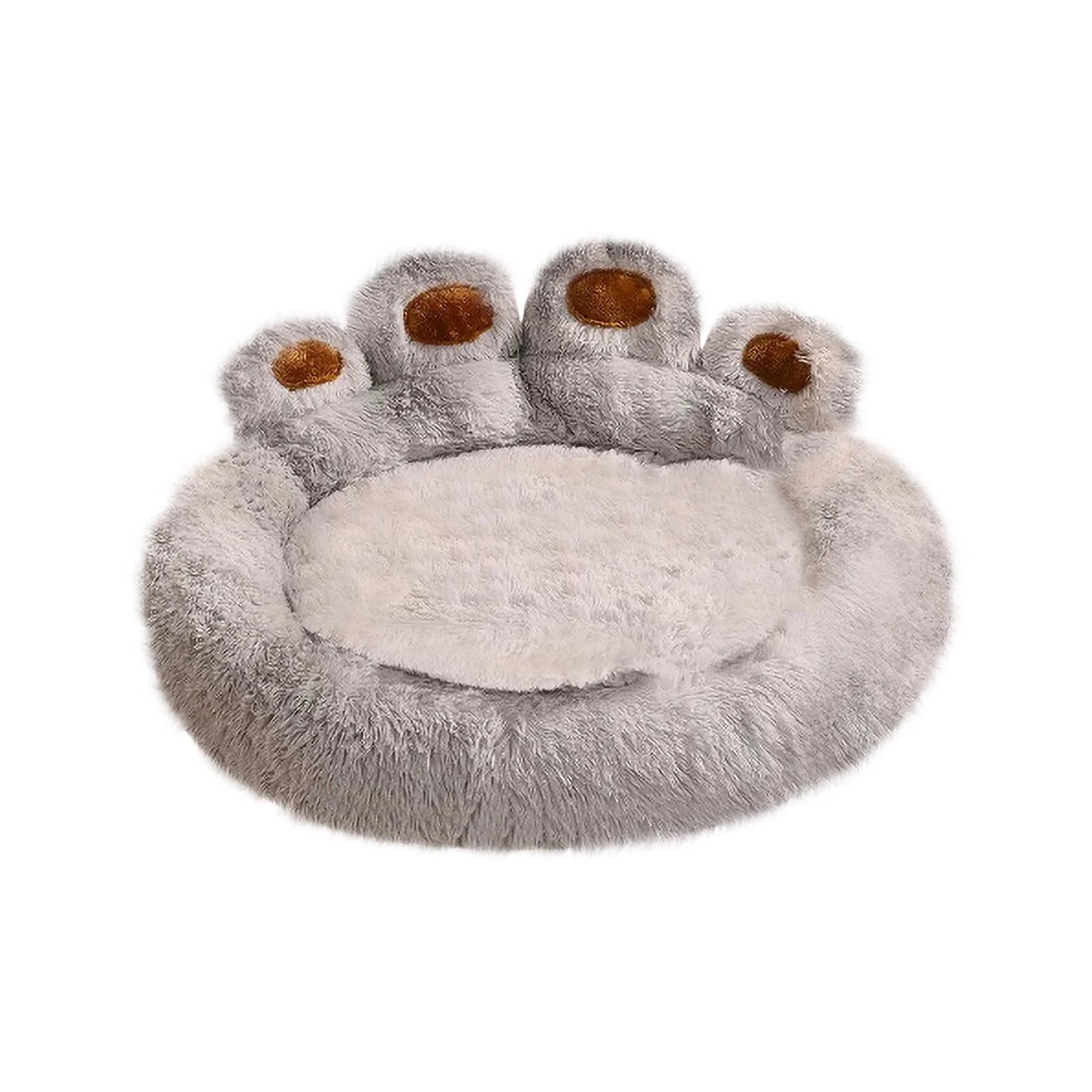 Clearance Dog Bed Cat Pet Sofa Cute Comfortable Cozy Pet Sleeping Beds for Small Dogs and Cats, Soft Fluffy Faux Fur Cat Cushion Dog Bed, Gray, 23.6 Inch