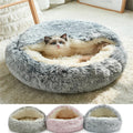 Cat Bed round Plush Hooded Cat Bed Cave, for Indoor Cats or Small Dog Beds, Calming Pet Beds Calm Anti-Nxiety Dog Bed, Waterproof Bottom Washable (16