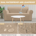100% Waterproof Sofa Cover Non Slip Couch Cover Stretch Slipcover Leakproof Couch Protector for Kids Dogs Cats Pets, Leather Color, Chair