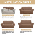 100% Waterproof Sofa Cover Non Slip Couch Cover Stretch Slipcover Leakproof Couch Protector for Kids Dogs Cats Pets, Light Coffee, Oversized Sofa