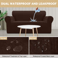 100% Waterproof Sofa Cover Non Slip Couch Cover Stretch Slipcover Leakproof Couch Protector for Kids Dogs Cats Pets, Coffee, Sofa