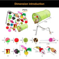 21 Pcs Cat Toys Kitten Toys Assortments Tunnel Interactive Cat Teaser Fluffy Mouse Crinkle Balls for Cat