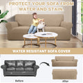 100% Waterproof Sofa Cover Non Slip Couch Cover Stretch Slipcover Leakproof Couch Protector for Kids Dogs Cats Pets, Leather Color, Chair
