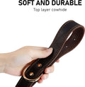 Leather Dog Collar, Genuine Heavy Duty Wide Dog Collar for Small,Medium,Large and Extra Large Dog (S: 0.8