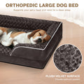 Dog Bed for Medium Small Dogs Waterproof Orthopedic Dog Sofa Bed Non Slip Pet Couch with Removable Washable Cover Supportive Foam M to XXL, Brown