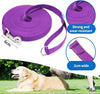 15/20/30/50/100 Ft Long Dog Training Leash with Clickers for Small, Medium and Large Dogs or Cats (30 Feet, Purple)