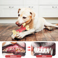 Nylon Bone and Rubber Extreme Tough Large Dog Chew Toy, Double Bend Bone, Cleans Teeth, White Color Bacon Flavour, for Medium Large Dogs