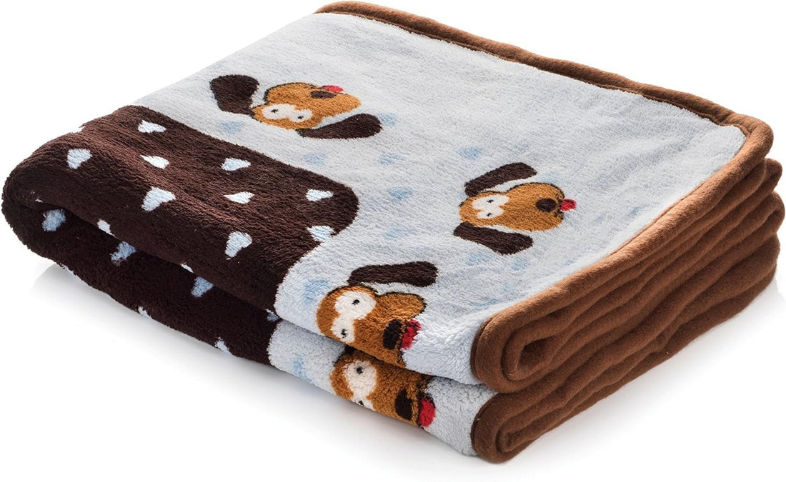 Blanket for Pets - Cozy Dog Blanket for Small Dogs - Machine Washable Dog Blanket in Blue - PetOhPets