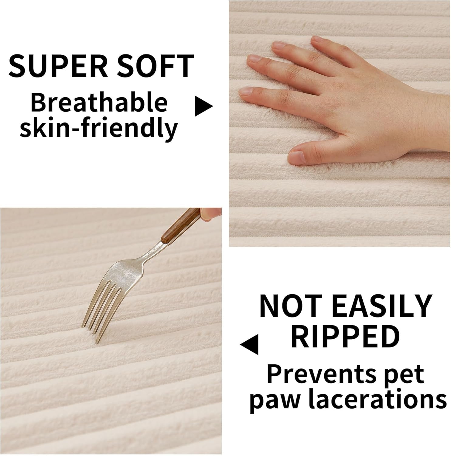 Waterproof Couch Cover for Dogs Washable,Faux Fur Pet Couch Covers for Sofa,Soft Dog Bed Cover Non-Slip Couch Covers for 3 Cushion Couch Sofa Pet Friendly (Off White, 35" X 74")