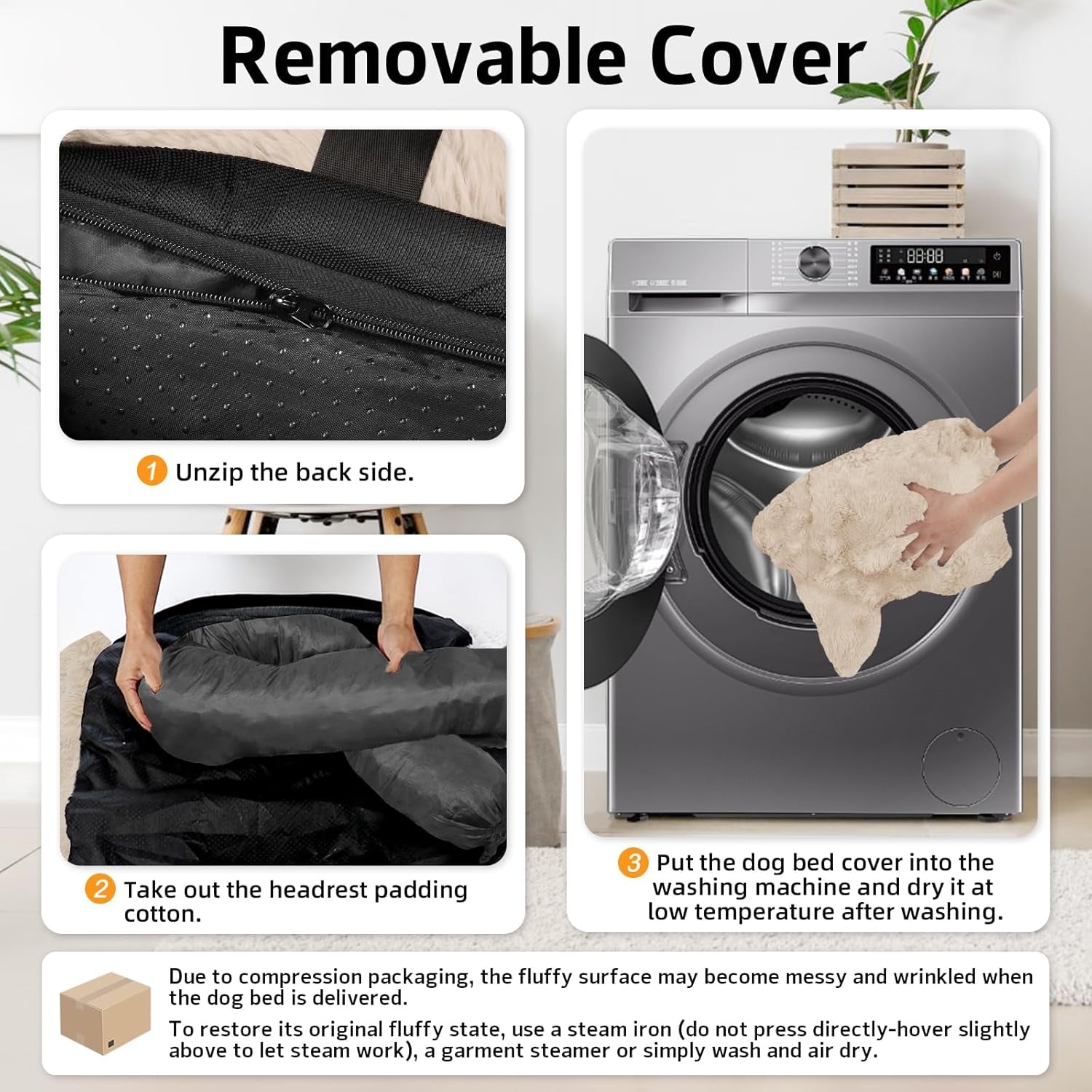 Calming Plush Dog Couch Cover, Washable Sofa Protector Mat - PetOhPets