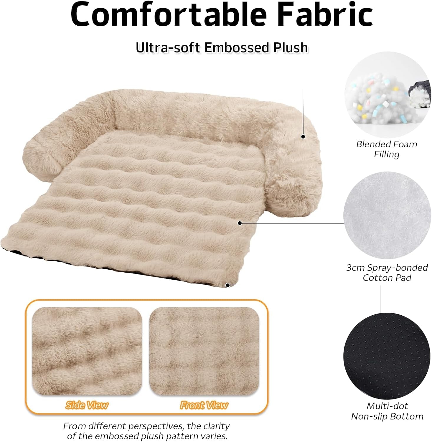 Calming Plush Dog Couch Cover, Washable Sofa Protector Mat - PetOhPets