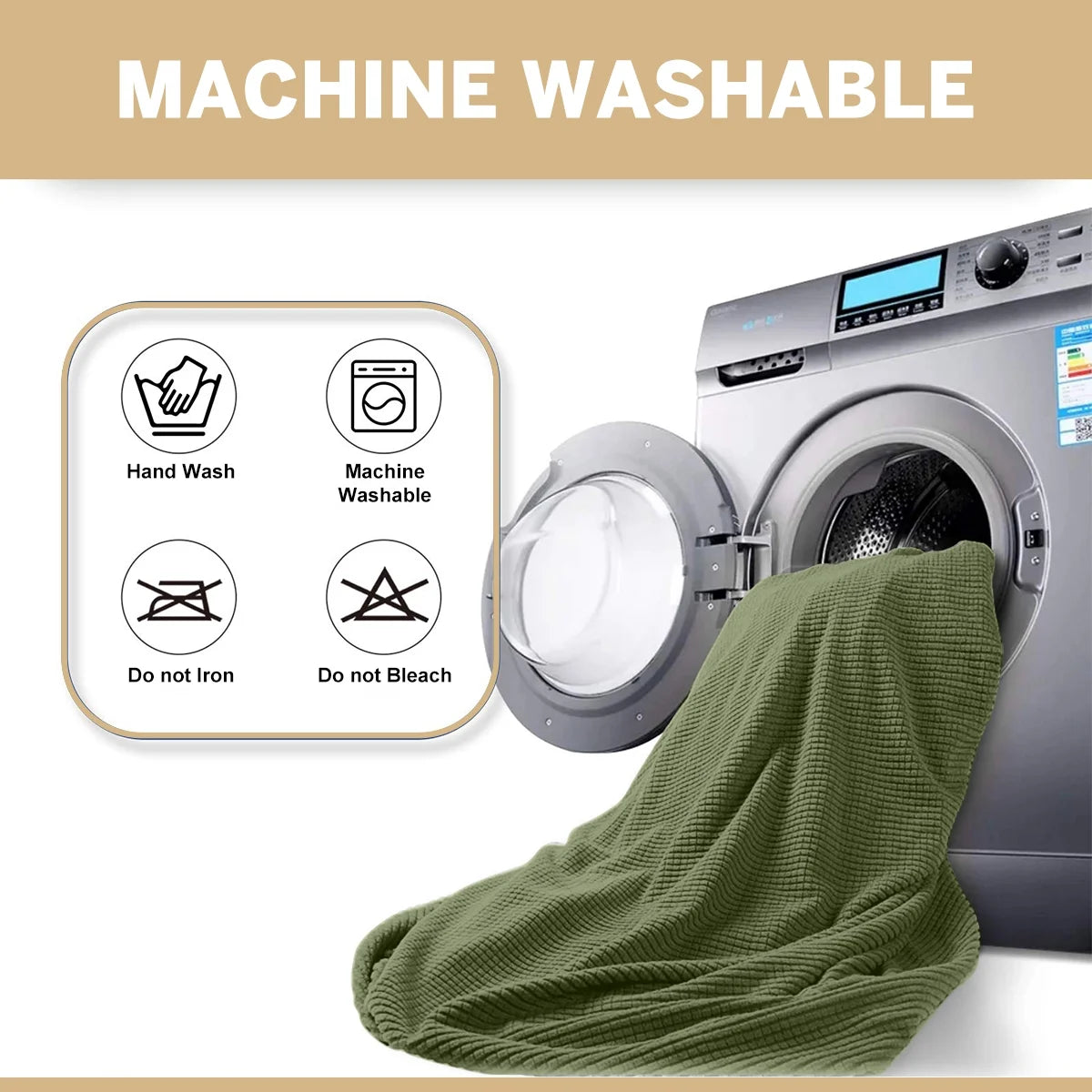 100% Waterproof Sofa Cover Non Slip Couch Cover Stretch Slipcover Leakproof Couch Protector for Kids Dogs Cats Pets, Olive Green, Sofa