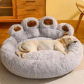 Clearance Dog Bed Cat Pet Sofa Cute Comfortable Cozy Pet Sleeping Beds for Small Dogs and Cats, Soft Fluffy Faux Fur Cat Cushion Dog Bed, Gray, 23.6 Inch - PetOhPets