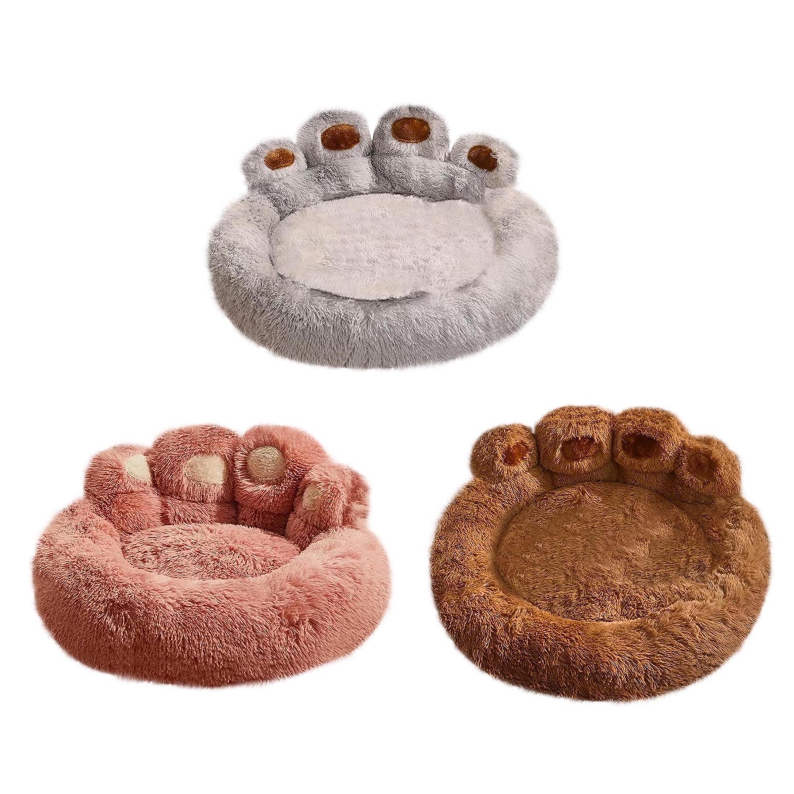 Clearance Dog Bed Cat Pet Sofa Cute Comfortable Cozy Pet Sleeping Beds for Small Dogs and Cats, Soft Fluffy Faux Fur Cat Cushion Dog Bed, Gray, 23.6 Inch - PetOhPets