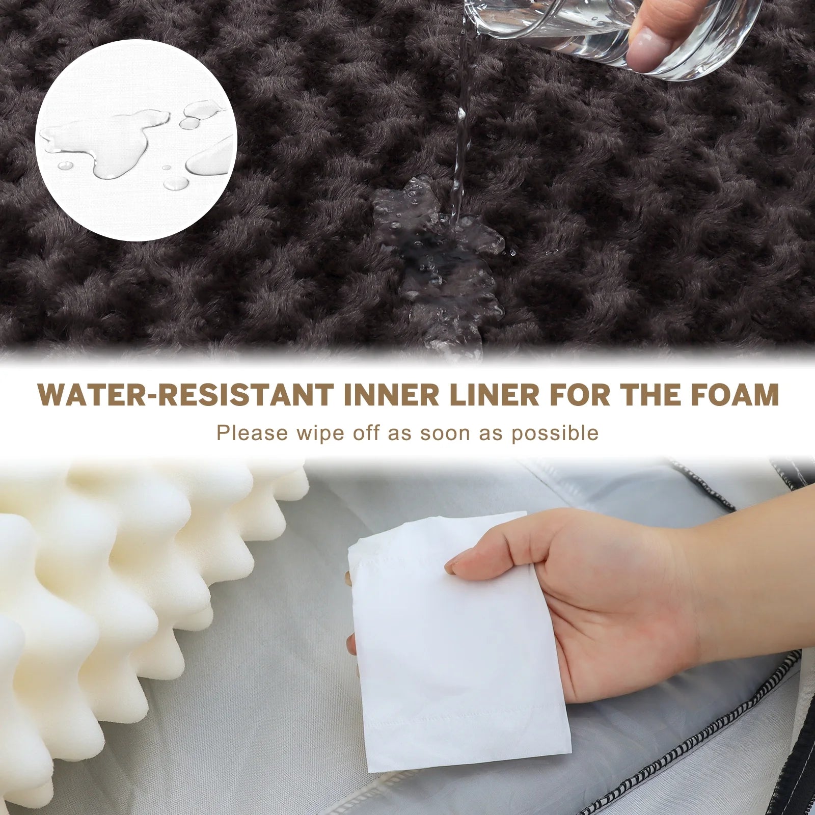 Dog Bed for Medium Small Dogs Waterproof Orthopedic Dog Sofa Bed Non Slip Pet Couch with Removable Washable Cover Supportive Foam M to XXL, Brown