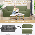 100% Waterproof Sofa Cover Non Slip Couch Cover Stretch Slipcover Leakproof Couch Protector for Kids Dogs Cats Pets, Olive Green, Sofa