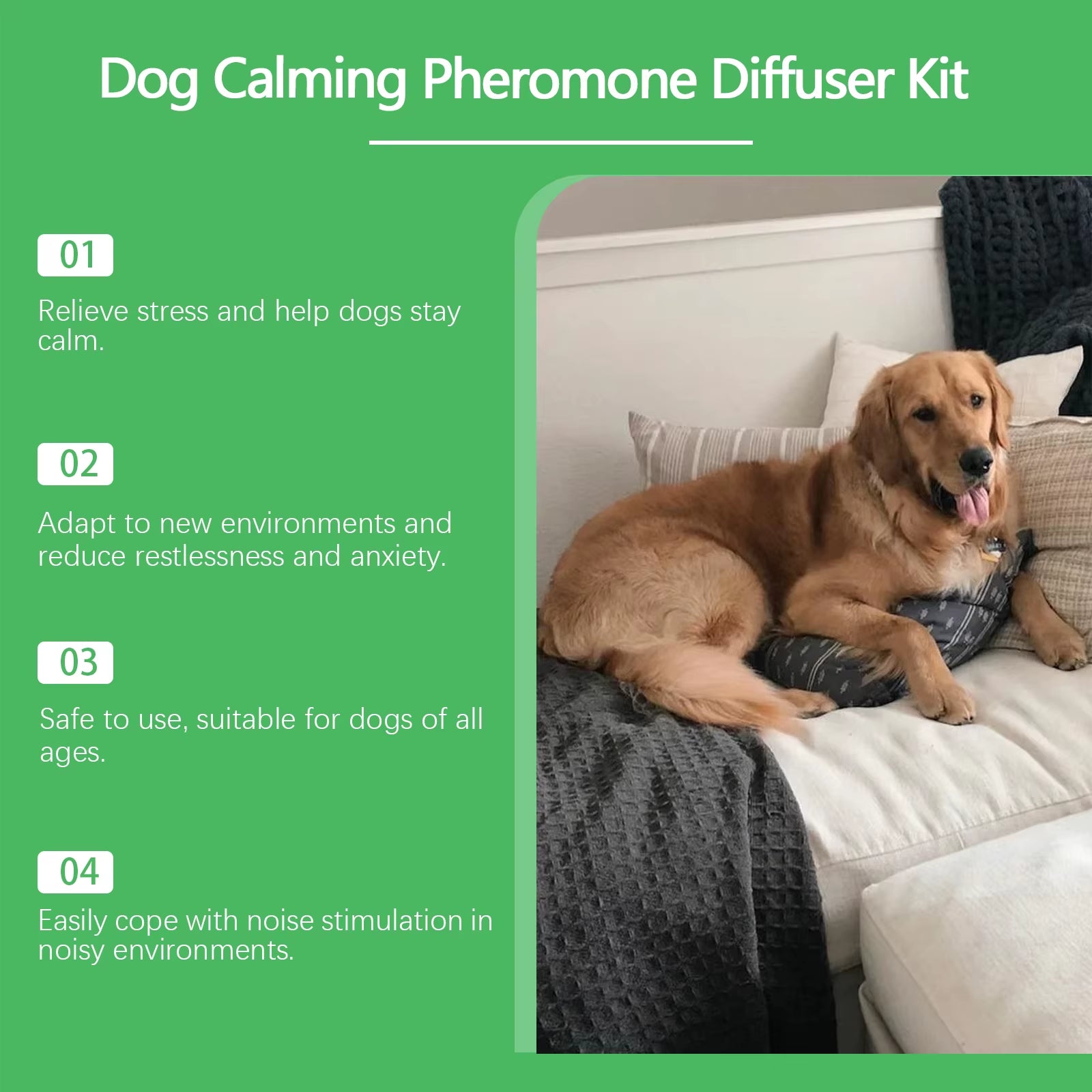 Dog Calming Diffuser Kit - for Relieving Pet Anxiety & Easing Stress in New Home Environments