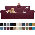 100% Waterproof Sofa Cover Non Slip Couch Cover Stretch Slipcover Leakproof Couch Protector for Kids Dogs Cats Pets, Wine Red, Sofa