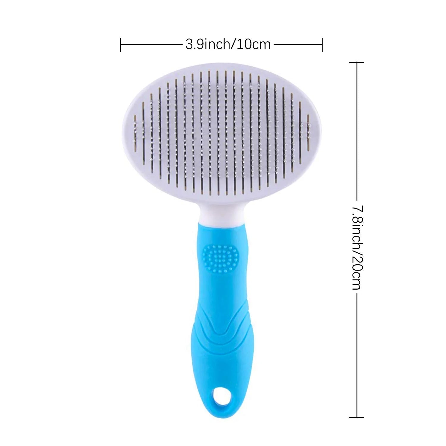 Dog & Cat Grooming Brush, Self Cleaning Slicker Brushes for Dogs Cats Pet Grooming Brush Tool Gently Removes Loose Undercoat, Mats Tangled Hair Slicker Brush for Pet with Flea Comb - PetOhPets