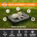 Dog Cot Replacement Cover, Designed to Fit K&H Medium Pet Cots (Sold Separately), Indoor Outdoor, Breathable Cooling Mesh Center, Machine Washable - Medium 32 X 25In Gray - PetOhPets